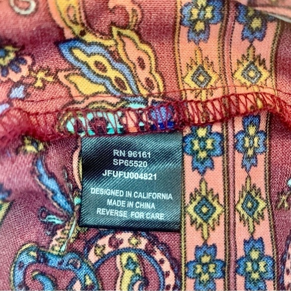 NEW Boho Dress XL BeBop Burgundy Multicolored Mandala pattern Mini Dress 1/2 Slv - Picture 12 of 16